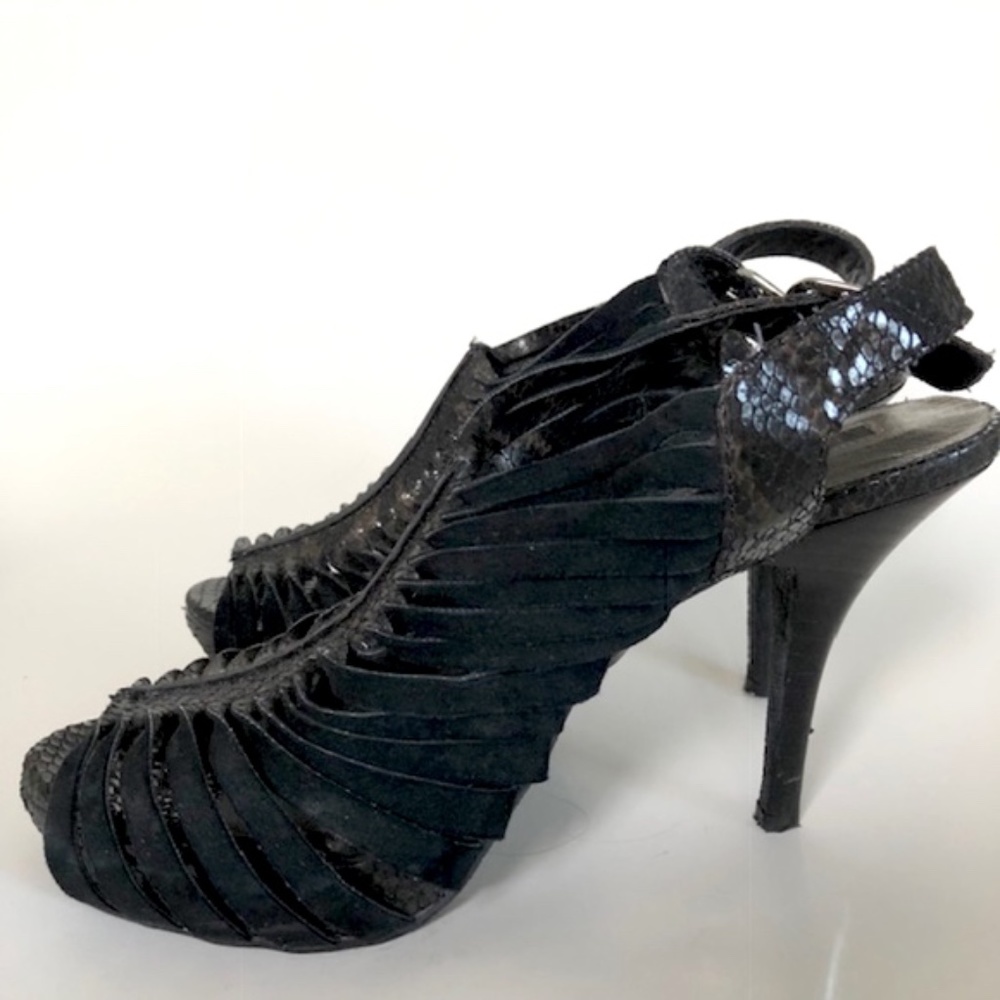 Lovely People Thistle Black Leather Heels